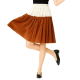 Two-Tone Brown & White Corduroy Pleated Skirt