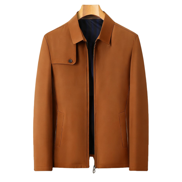 Brown Collared Jacket with Chest Pocket