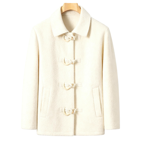 Cream Toggle Closure Coat